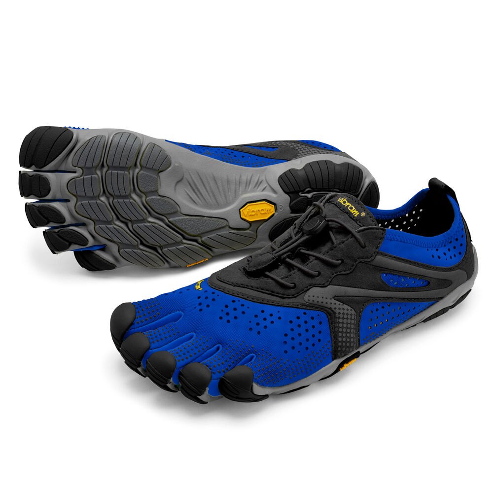 Vibram Five Fingers Mens Hiking Shoes - Blue/Black - V-Run - 80347-BUPW